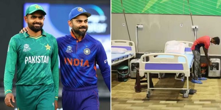 Before the India-Pakistan match in Ahmedabad, fans reserve hospital beds as hotel rates soar.