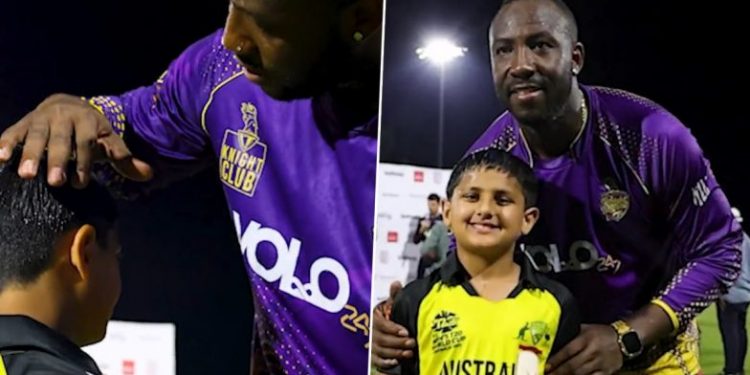 After being struck by his tremendous six during an MLC 2023 game, Andre Russell makes a heartwarming gesture to a little spectator who is injured. 1 After being struck by his tremendous six during an MLC 2023 game, Andre Russell makes a heartwarming gesture to a little spectator who is injured.