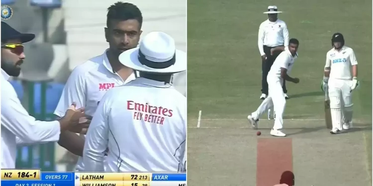 Spinner Ravichandran Ashwin of Team India expresses his support for umpire Nitin Menon following his decision on Steve Smith's runout. 1 Spinner Ravichandran Ashwin of Team India expresses his support for umpire Nitin Menon following his decision on Steve Smith's runout.