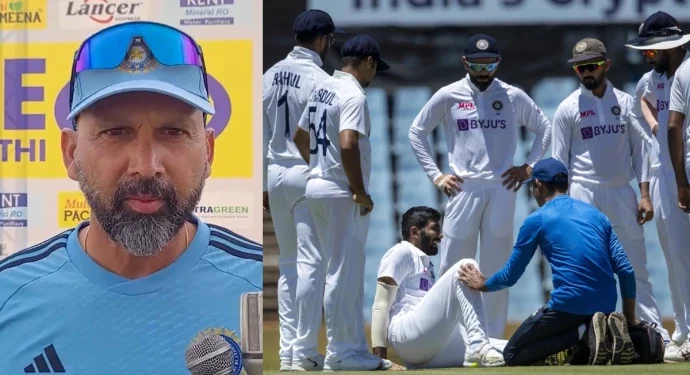 The importance of Jasprit Bumrah and workload management are discussed by India's bowling coach Paras Mhambrey in his opening statement. 1 The importance of Jasprit Bumrah and workload management are discussed by India's bowling coach Paras Mhambrey in his opening statement.