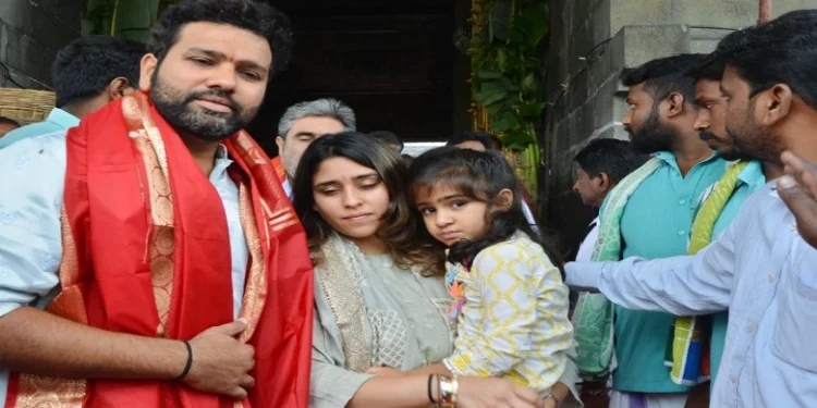 Before the Asia Cup in 2023, Rohit Sharma visits Tirupati Balaji Temple. 1 Before the Asia Cup in 2023, Rohit Sharma visits Tirupati Balaji Temple.