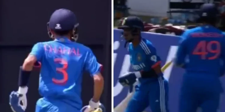 As soon as Yuzvendra Chahal steps up to the plate, Team India calls him back; the ensuing viral video 1 As soon as Yuzvendra Chahal steps up to the plate, Team India calls him back; the ensuing viral video