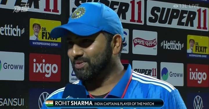 During the unveiling of India's World Cup roster, Rohit Sharma tells a reporter, "Don't ask such questions because I won't answer."