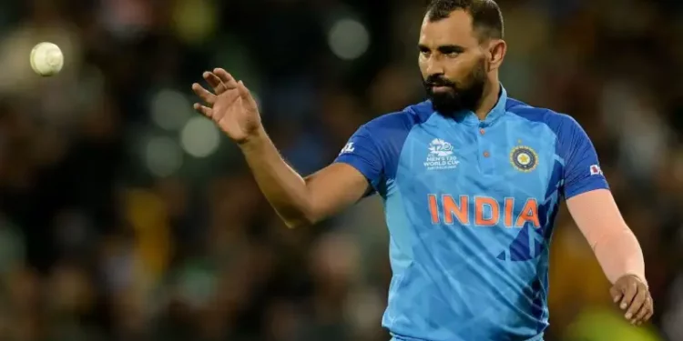 After collecting a wicket against Australia, Mohammed Shami said sarcastically to Harsha Bhogle, "Because you guys are sitting in AC boxes." 1 After collecting a wicket against Australia, Mohammed Shami said sarcastically to Harsha Bhogle, "Because you guys are sitting in AC boxes."