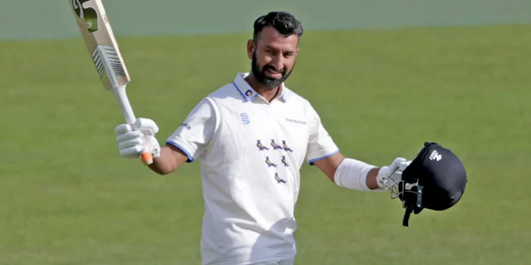 Cheteshwar Pujara is suspended for one County Championship game after Sussex is fined for the violation. 1 Cheteshwar Pujara is suspended for one County Championship game after Sussex is fined for the violation.