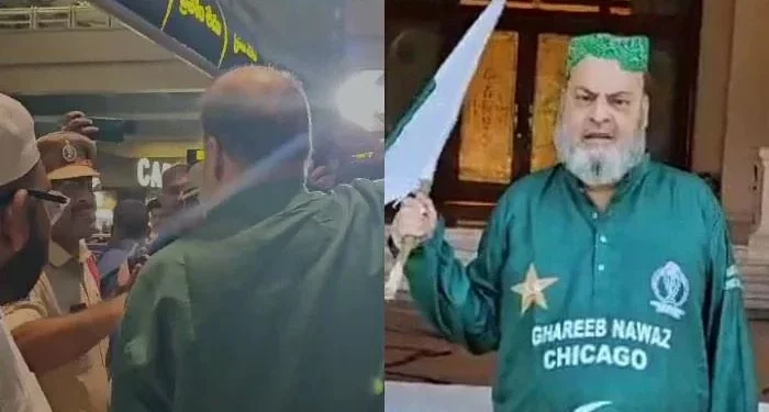 At Rajiv Gandhi International Airport, Basheer 'Chacha' was apprehended for raising the Pakistani flag. 1 At Rajiv Gandhi International Airport, Basheer 'Chacha' was apprehended for raising the Pakistani flag.