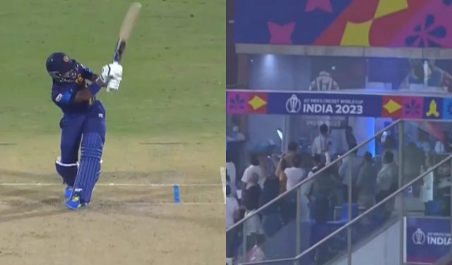 Rahmat Shah stuns the audience with a one-handed shot during the BAN vs. AFG game at CWC 2023. 1 Rahmat Shah