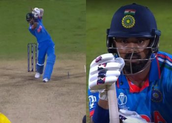 World Cup 2023: KL Rahul stuns Pat Cummins with a mind-blowing six against him.