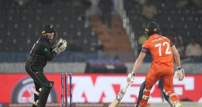 Why was Joel Wilson's 'no ball' call for Tom Latham's stumping appeal correct during the ODI World Cup in 2023? 1 Tom Latham