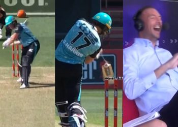 WBBL 2023: Grace Harris of the Brisbane Heats hits a six with a broken bat