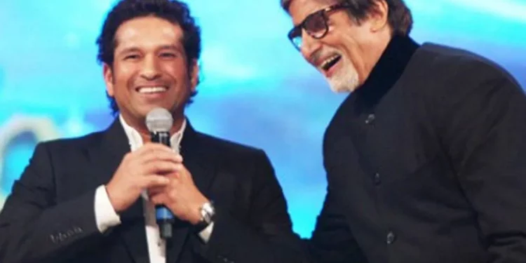 Amitabh Bachchan, a great actor, receives a special birthday message from Sachin Tendulkar. 1 Amitabh Bachchan, a great actor, receives a special birthday message from Sachin Tendulkar.