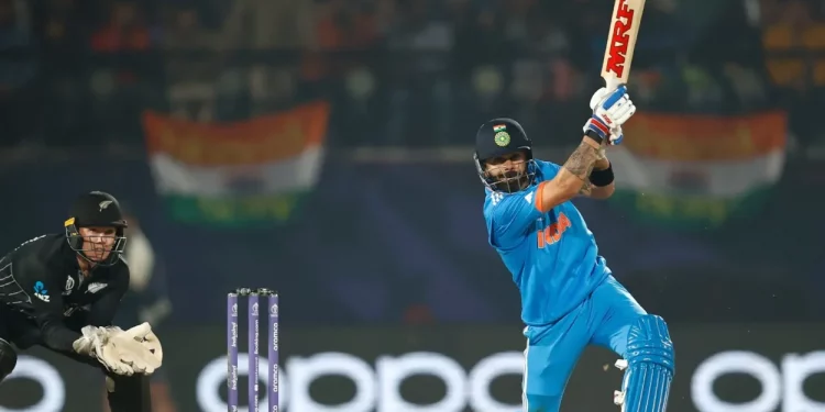 As Virat Kohli bats in the India vs. New Zealand match, Disney+ Hotstar records a record-breaking 4.3 crore viewers. 1 As Virat Kohli bats in the India vs. New Zealand match, Disney+ Hotstar records a record-breaking 4.3 crore viewers.