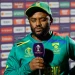 Temba Bavuma tests his hamstring in the optional training session in South Africa. 6 Temba Bavuma tests his hamstring in the optional training session in South Africa.