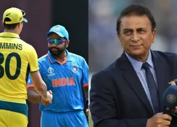 Sunil Gavaskar urges India to "just play your game" as they lead Australia to a massive score in the World Cup final.