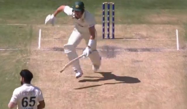 AUS against PAK: On Day 4, Pat Cummins steals five runs from Pakistan thanks to their sluggish fielding. 1 Earlier in the day, Australia skipper Pat Cummins created an unusual sight on the field when he drove the ball over covers and scored