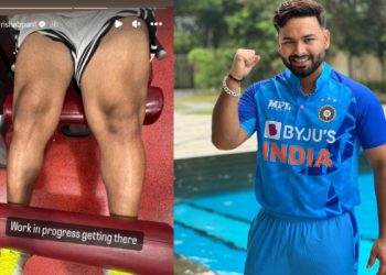 Rishabh Pant posts a photo of his scar while working out