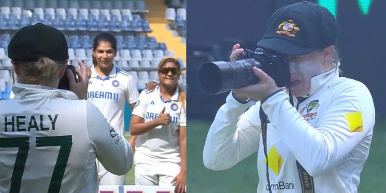 Captain of Australia Alyssa Healy snaps a picture of the India women's team celebrating, and it goes viral.