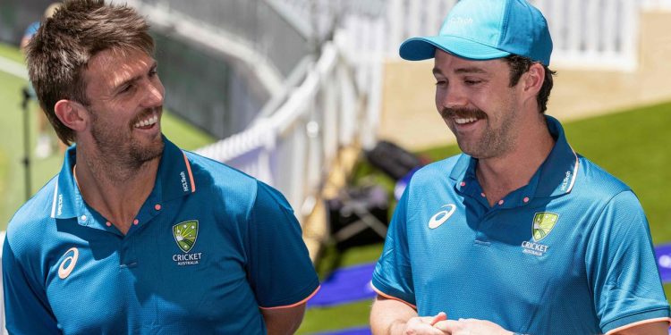 Mitchell Marsh talks about his new mustache, saying he's "trying to be like Heady."