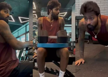 Hardik Pandya posts a workout on social media and makes a significant progress toward his recuperation.