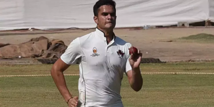 Arjun Tendulkar struggles at the bat and Goa is bowled out for 135 against Tripura in the Ranji Trophy 2023–24. 1 Arjun Tendulkar struggles at the bat and Goa is bowled out for 135 against Tripura in the Ranji Trophy 2023–24.