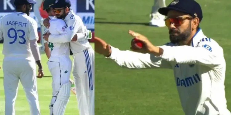 SA vs. IND: Virat Kohli motions for the players to bow down and urges them not to celebrate Dean Elgar wicket. 1 Virat Kohli motions for the players to bow down and urges them not to celebrate Dean Elgar wicket.