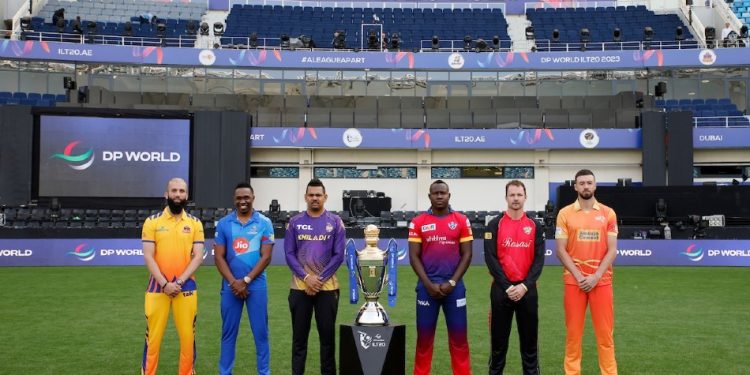 ILT20 captains gather at Dubai International Stadium to honor the game's spirit. 1 ILT20 captains gather at Dubai International Stadium to honor the game's spirit.