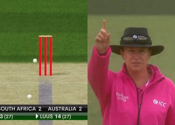 Umpire makes an amusing mistake before quickly correcting it, leaving players in splits for AUS-W vs. SA-W.