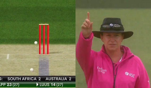 Umpire makes an amusing mistake before quickly correcting it, leaving players in splits for AUS-W vs. SA-W. 1 Umpire makes an amusing mistake before quickly correcting it, leaving players in splits for AUS-W vs. SA-W.