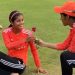 Shreyanka Patil receives a rose from Jemimah Rodrigues, dubbed the "most exciting upcoming player." 7 Shreyanka Patil receives a rose from Jemimah Rodrigues, dubbed the "most exciting upcoming player."
