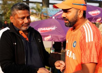 IND vs. ENG: Rohit Sharma makes a touching gesture by giving Sarfaraz Khan's father a hug.