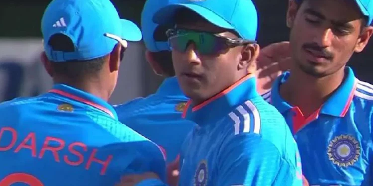 India U-19 captain After a grim tone, Uday Saharan presents a jubilation influenced by Israel Adesanya. 1 India U-19 captain After a grim tone, Uday Saharan presents a jubilation influenced by Israel Adesanya.