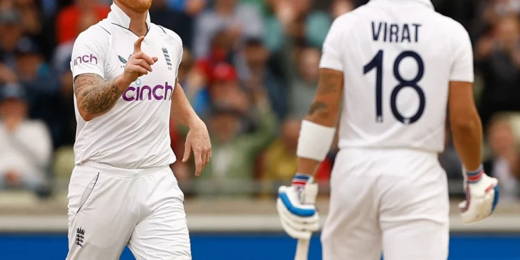 Ben Stokes asserts that the absence of Virat Kohli should not be categorized as either advantageous or disadvantageous for England, despite the widespread desire to witness his performance. 1 Ben Stokes asserts that the absence of Virat Kohli should not be categorized as either advantageous or disadvantageous for England, despite the widespread desire to witness his performance.