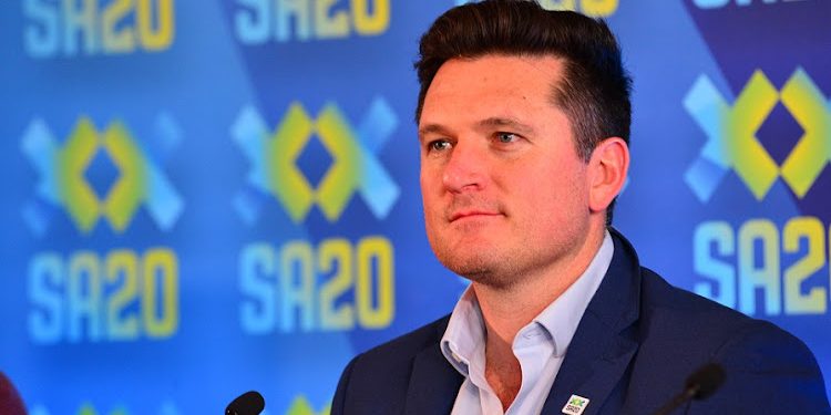 Graeme Smith draws attention to SA20's talent-stewardship initiatives. 1 Graeme Smith draws attention to SA20's talent-stewardship initiatives.
