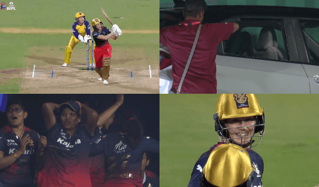 WPL 2024: Ellyse Perry reacts after smashing a vehicle window with a massive six in a priceless way 1 WPL 2024: Ellyse Perry reacts after smashing a vehicle window with a massive six in a priceless way