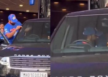 Rohit Sharma takes his newest Range Rover to the stadium ahead of the RR match in IPL 2024, forgoing the team bus