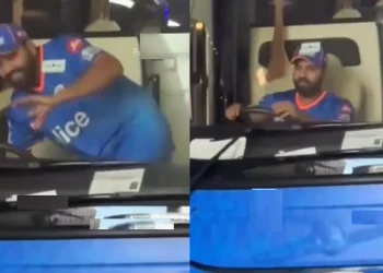Video of Rohit Sharma driving the Mumbai Indians team bus goes viral and is funny