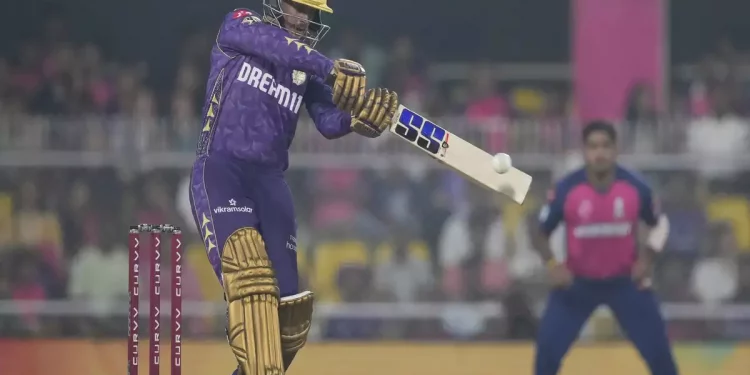 "Spinners made it really hard." On the pitch during the RR vs. KKR match is Quinton de Kock. 1 "Spinners made it really hard." On the pitch during the RR vs. KKR match is Quinton de Kock.