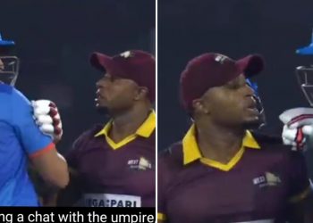 Watch: During the IML 2025 final, Yuvraj Singh and Tino Best get into a heated argument.