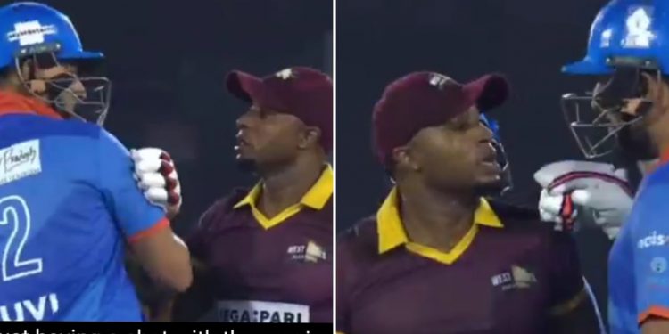Watch: During the IML 2025 final, Yuvraj Singh and Tino Best get into a heated argument.