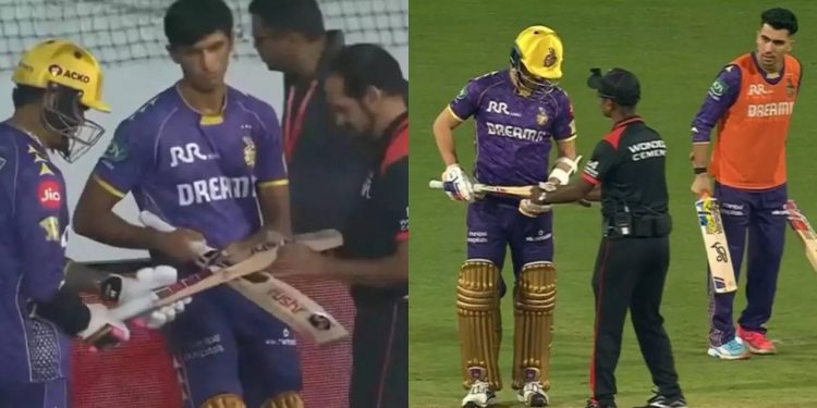 [WATCH] Against PBKS, KKR players Narine, Russell, and Nortje fail bat gauge tests