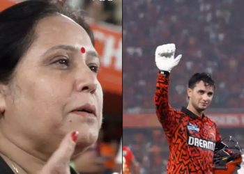 [WATCH] Abhishek Sharma's mother says, "Sabko khushi hai, maa ko bhi khushi hai," following her son's record-breaking performance.