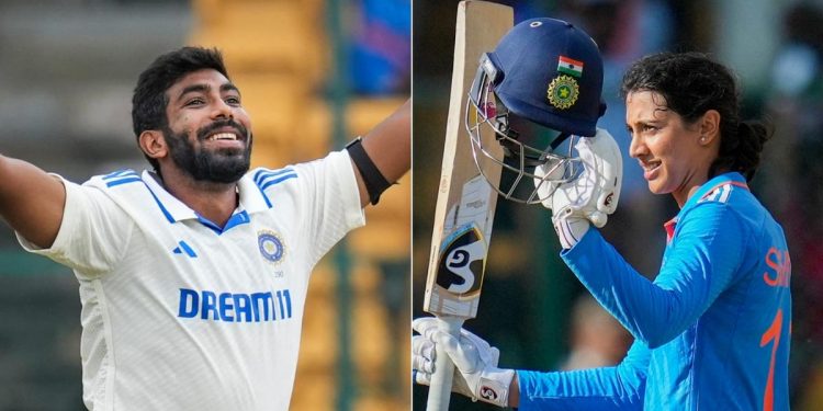 Smriti Mandhana and Jasprit Bumrah were crowned the world's top cricket players by Wisden. 1 Smriti Mandhana and Jasprit Bumrah were crowned the world's top cricket players by Wisden.