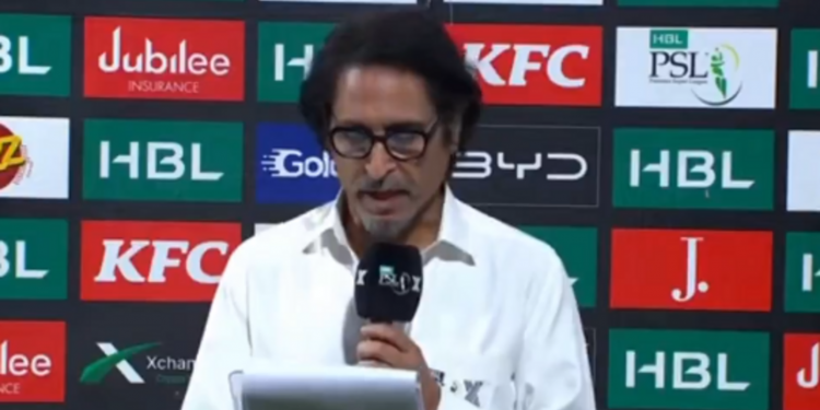 Watch this hilarious blooper when Ramiz Raja refers to the PSL as the "IPL" during his post-match presentation. 1 Watch this hilarious blooper when Ramiz Raja refers to the PSL as the "IPL" during his post-match presentation.