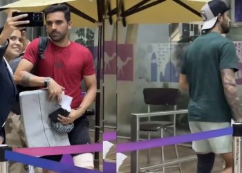 [WATCH] Mumbai Indians players Tilak Varma and Deepak Chahar are spotted wearing straps around their left thigh; are they injured?