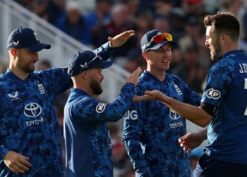 England takes an early lead after defeating the West Indies by 238 runs