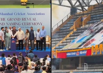At Wankhede Stadium, MCA reveals the stands for Rohit Sharma, Ajit Wadekar, and Sharad Pawar.
