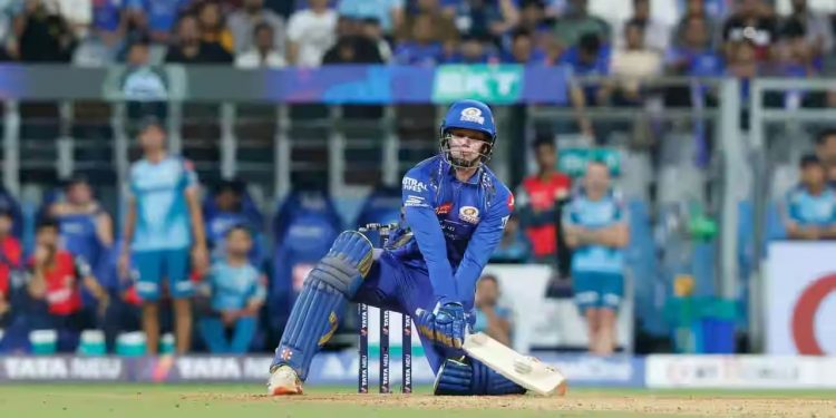 [Watch] Corbin Bosch defeats Prasidh Krishna with an incredible reverse scoop for six.