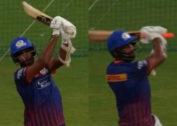 "[WATCH] IPL 2025: Jasprit Bumrah impresses with the bat in practice before DC showdown"