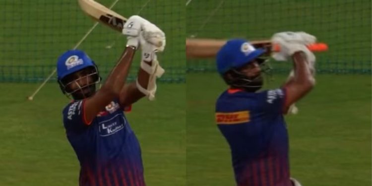 "[WATCH] IPL 2025: Jasprit Bumrah impresses with the bat in practice before DC showdown"