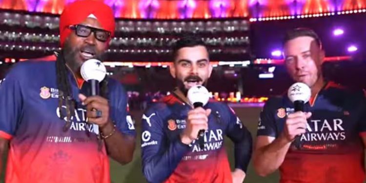 [WATCH] IPL 2025: Kohli teaches iconic 'Ee Saala Cup Namdu' chant to Gayle, de Villiers